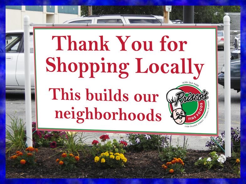 Thank You for Shopping Locally sign