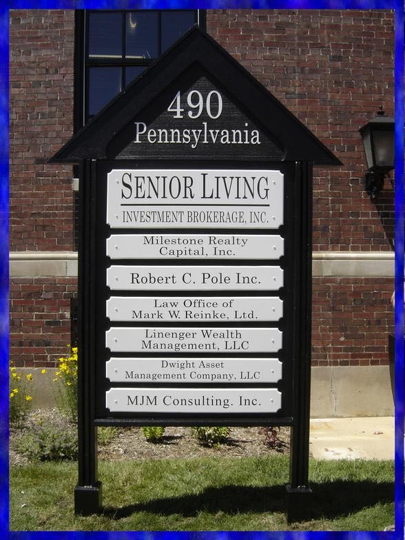 Carved senior living directory sign